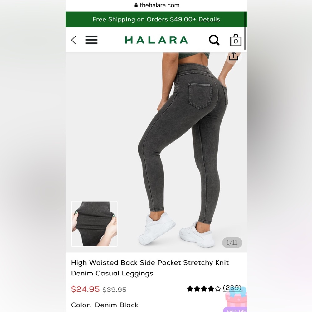Halara High Waisted Denim Leggings New with Tags